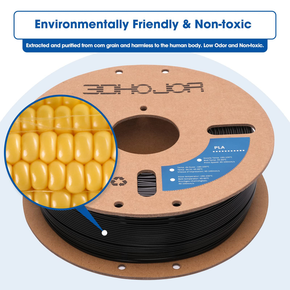 3DHoJor PLA Filament 1.75mm,3D Printing Filament High Speed,1kg*4 Bundle Cardboard Spool, Fit Most FDM 3D Printer,Dimensional Accuracy +/- 0.03 mm,Vacuum Packaging-Black+White 4Pack 3DHoJor