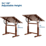 VISWIN 30" x 42" Extra-Large Artist Drafting Table, Adjustable Height & Angle, Solid Pine Wood Drawing Table, Art Table for Adults, Tilts Flat, Craft Table for Painting, Writing, Reading VISWIN