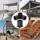 Pergola Brackets Kit 4x4(Actual: 3.5x3.5'') Pergola Kit with Brackets 3-Way Right Angle Corner Bracket Woodworks DIY Post Base Kitp Semoprus