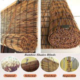 Natural Bamboo Roller Shades for Indoor/Outdoor Sunshade and Privacy - Customisable Widths Available WZLSQLTY