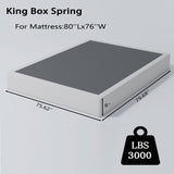 Vaciwe 8 Inch King Size Box Spring, Heavy Duty Metal Mattress Foundation with Easy Clean Fabric Cover, Noise Free,Easy Assembly. Vaciwe