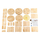 ZAWAYINE 4-Tier 360° Rotating Wooden Bookshelf with Stackable Shelves for Living Room and Office Storage ZAWAYINE