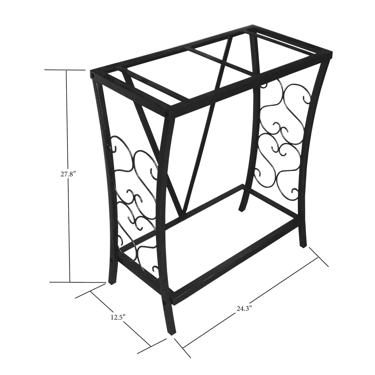 Aquatic Fundamentals 20 Gallon Metal Aquarium Stand, 24.3" L x 12.5" W, Black - WoodArtSupply