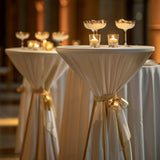 Yaheetech Round Bar Table, Adjustable Height and 360° Swivel Bar Tables, Cocktail Table with MDF Top, Silver Leg Base for Bar, Bistro, Café, Grey Yaheetech