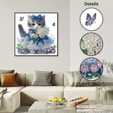 WSLWXSHM 5D Special Shape Diamond Art Kits for Beginners, Diamond Painting Kits for Adults Cat, Crystal Rhinestones Diamond Painting for Home Wall Decoration Gift 12×12inch/30×30cm, Animal WSLWXSHM