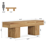 Tribesigns 55" Entryway Bench, Farmhouse Wooden End of Bed Bench, Long Dining Bench, Indoor Bench for Bedroom, Hallway, Dining Room, Mudroom, Light Brown Tribesigns