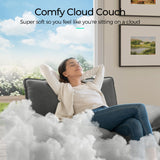 LINSY HOME Modular Sectional Sofa Couch Corduroy Cloud Couches for Living Room, V-Shaped Cloud Couch Sectional Sofas for Bedroom and Apartment, Grey LINSY HOME