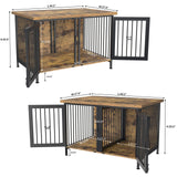 GDLF Double Dog Crate with Divider for 2 Small Dogs or 1 Dog, Furniture Style Kennel Indoor Cage with Removable Panel (Int.dims:36.2”Wx24.5”Dx21”H) GDLF