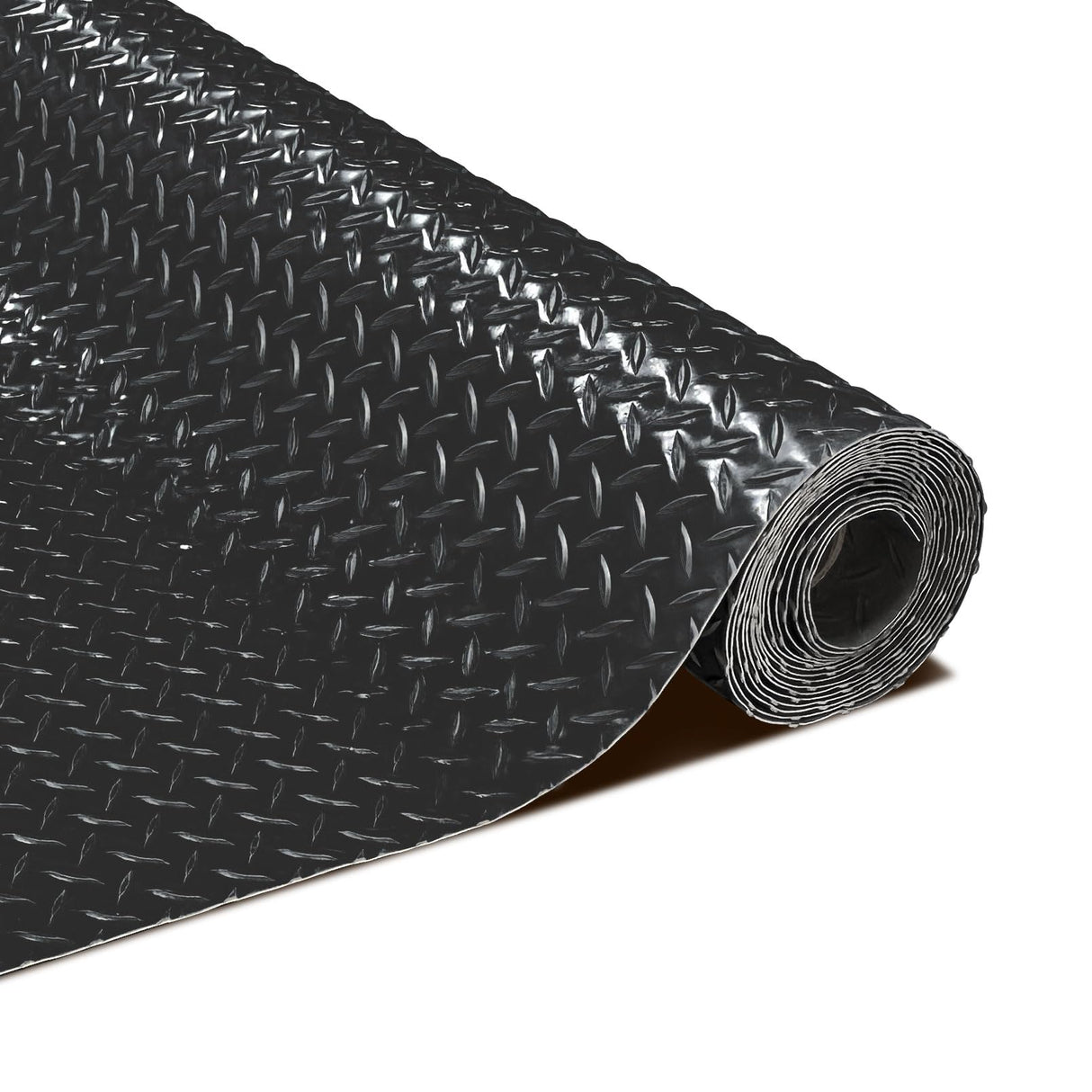 Grandroad auto 8x20 FT Garage Floor Mat, 2.4mm Thicked Flooring Roll 160 sqft Diamond Plate PVC Rubber Trailer Mat, Non-Slip Floor Protector Mat for Garage Warehouse Gyms Boats, Black Grandroad auto
