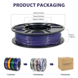 iSANMATE 3D Printer Filament Bundle, Transparent Glitter Blue, Orange, Green and Blue Violet PLA Filament 1.75 mm, 3D Printing Filament, 250g X 4 Pack iSANMATE