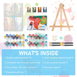 Offito 4 Pack Framed Paint by Numbers Kit for Adults Beginners with Wooden Easel, Four Seasons Easy Paint by Number Kit with Frame, Watercolor Adult Paint by Number Framed Canvas (8 * 12 Inch) Offito