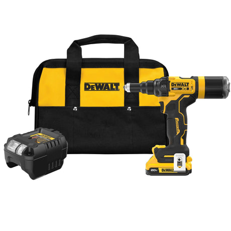 DEWALT 20V MAX XR Cordless Rivet Tool, 3/16", Battery and Charger Included (DCF403D1) DEWALT