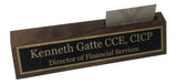 Personalized 10" Walnut Business Desk Name Plate with Card Holder-Free Engraving Griffco Supply