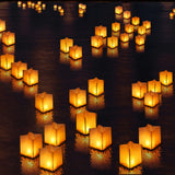 FuHigh 10Pack 6”Paper Floating Candle Lantern,Wooden Water Lanterns with Candles,Outdoor Patio Decor for Pool Parties,Wedding,Memorials,Garden (10Lanterns with Candles) FuHigh