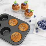 3 Pack Nonstick Muffin Pan, Carbon Steel Cupcake Pan, Easy to Clean and Perfect for Making Muffins or Cupcakes, 6 Cup Standard Tiawudi
