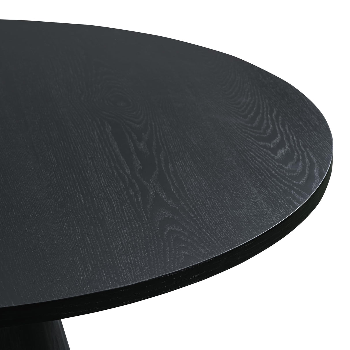 Quarte Retro Round Dining Table, Minimalist Elegant Wood Table for Living Room, Dining Room,Set up for 4 People (Black/Round*W) Quarte