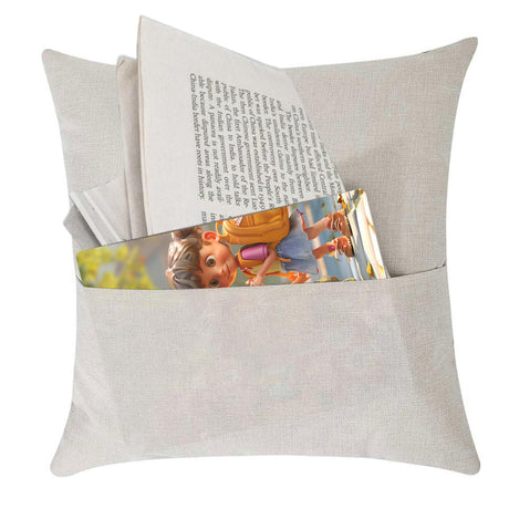 CALCA 10 Pack Pocket Pillow Cases Cover 17.72"x17.72" Sublimation Blanks Linen Pocket Pillowcase Cushion Covers for Heat Transfer DIY CALCA