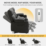 GUEAPY 68" Power Reclining Loveseat with Heat & Massage, Wall Hugger Double Reclining Sofa with Console, Cup Holders & Storage, Power Recliner Couch for Camper, Trailer, RV, Home Theater Living Room GUEAPY