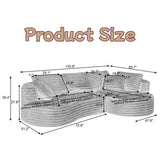 Trygoal Modern Curved L-Shape Sectional Sofa, Luxury Oversized Upholstered Sofa with Deep Seat, Comfy Sleeper Couch with Left Chaise Lounge, Boneless Cloud Curved Couch for Living Room, Cream Trygoal