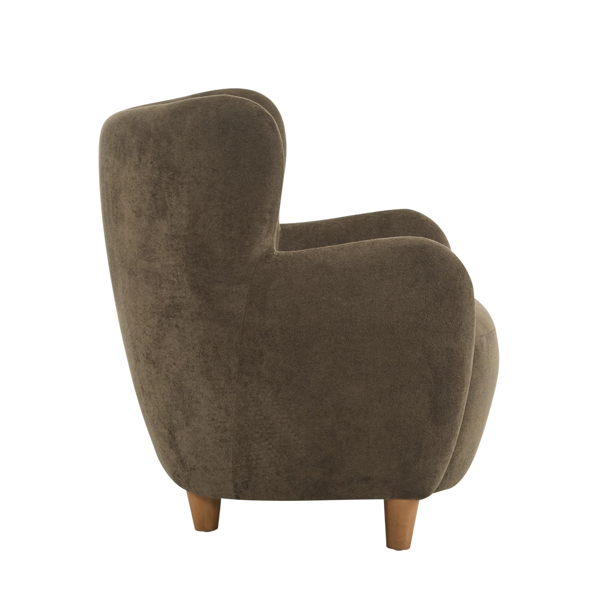 Christopher Knight Home Auden Wingback Accent Chair, Fabric Club Chair, Velvet Upholstered Armchair, Curved Backrest Single Sofa, Soft Cushion Seating, Reading Lounge Chair for Living Room, Brown Christopher Knight Home