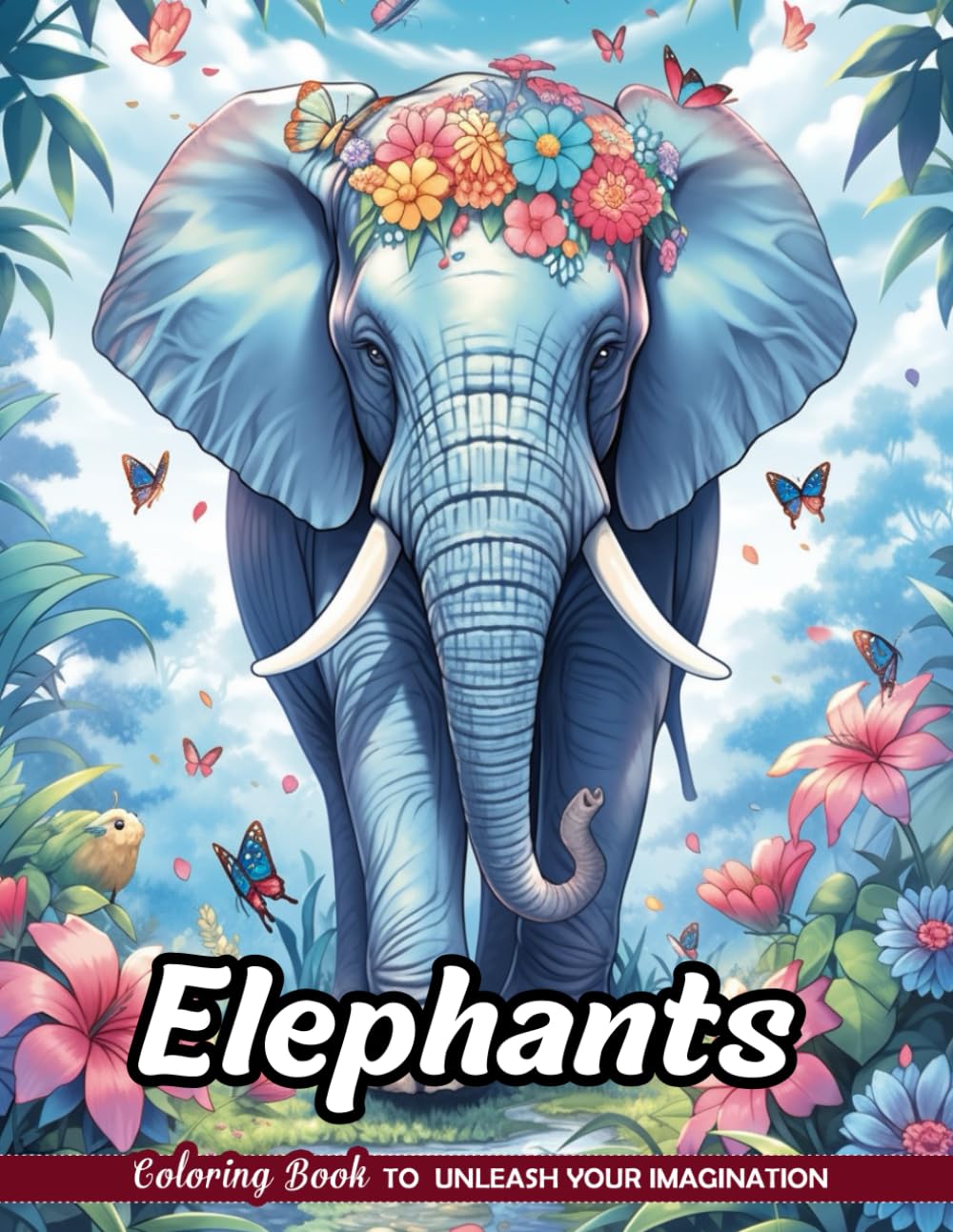 Elephants Coloring Book: Gentle Giants for Wildlife Art Majosta