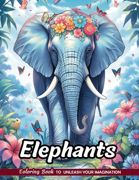 Elephants Coloring Book: Gentle Giants for Wildlife Art Majosta
