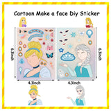 Make a Face Stickers 24PCS Make Your Own Princess Sticker for Kids Toddlers DIY Sticker Princess Themed Stickers for Kids Party Favors Awards Asverbet DIY Arts and Crafts Asverbet