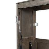 Aiuyesuo Twin Size Murphy Bed with Desk and Light, Can be Folded into a Cabinet, Hidden Wall Bed Cabinet, Space-Saving for Multipurpose Guest Room Bedroom or Office (Brown-JAP1) Aiuyesuo