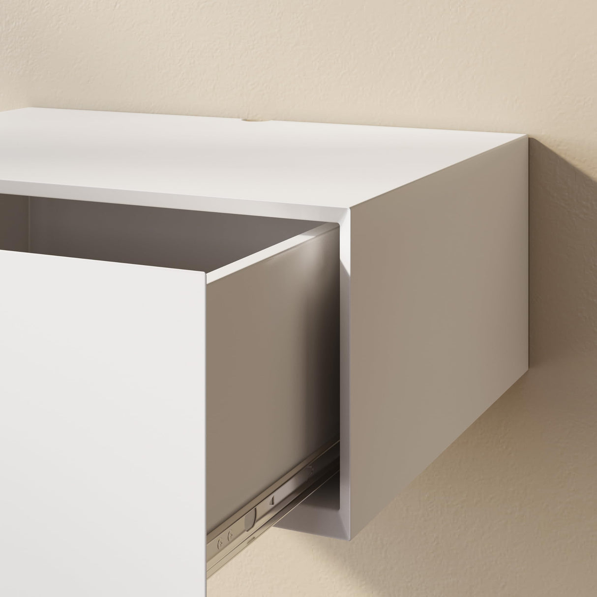 Lumivara Aeris Floating White Modern Nightstand with Storage Drawer, Minimalist Scandinavian, Made with Natural Pine Wood, Wall Mounted Bedside End Table for Bedroom and Living Room Lumivara