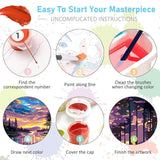 6 Pack Paint by Numbers Kit for Adults-Aurora Adult Paint by Number Kits on Canvas for Beginners,Nature Scenery DIY Acrylic Number Painting Kits for Home Wall Decor Gift 11.8x15.7Inch (Without Frame) RYMILIE