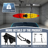 LIYYOO Garage Pulley Lift System, Ceiling Storage Hoist, For Cargo Box/Kayak/Bike/Ladders,Heavy Duty Holds 100 lbs, Fits 8-10 ft Tall Garage Ceilings LIYYOO