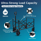 RoveStep Collapsible Folding Wagon - Heavy Duty Utility Cart, Large Capacity, Compact Fold, All-Terrain Wheels, 380 lbs Load for Camping, Garden, Beach, Outdoor Sports, Shopping, Picnic, Easy Storage RoveStep