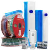 RepRapper Filament Storage Bag Vacuum, Drying Sealed 16 Cleaning Bags with Two Sizes for 3D Printer Filament with Automatic Pumps/Humidity Indicator Cards/Clips/Desiccants RepRapper