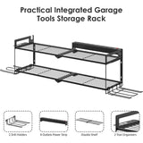 CCCEI Large Garage Tools Storage with Charging Station. Power Tool Battery Organizer Utility Shelf with Power Strip. 4 Drills Holder Wall Mount Rack. CCCEI