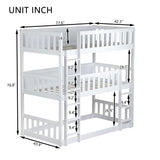ASKVDL Triple Bunk Bed with Ladders & Guardrails for Kids,Detachable Triple Bunk Beds,Twin Over Twin Over Twin Bunk Bed,Easy Assembly,No Box Spring Needed,White ASKVDL