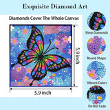 PERFECTSIGHT Cute 5D Diamond Art Kits with Wooden Frame, Kawaii DIY Painting Art for Adults, Diamond Arts and Crafts Sets, Big Gem Full Drill Diamond Dots for Women Beginners (Purple Butterfly) PERFECTSIGHT