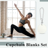 Landical 12 Sets Sublimation Charm Accessories for Cup Name ID Charm for Tumbler Cup MDF Single Side Sublimation Blanks Bulk with Chains Jump Rings for DIY Crafts Gift for Friend (Round) Landical