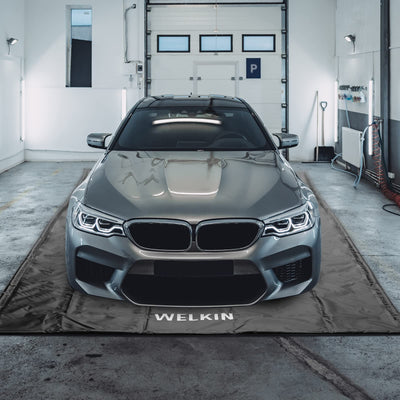 WELKIN Containment Mat,(8'6" x 20'),Non-Slip Garage Floor Mat - Heavy Duty Waterproof Protection from Snow, Rain and Mud for Cars