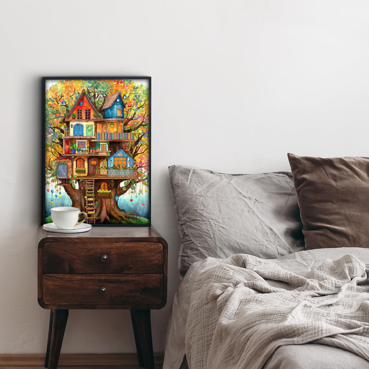 Tree House Puzzles for Adults 1000 Pieces, Fantasy Tree of Life Jigsaw Puzzles, Plant Challenging Hard Puzzles as Nature Decor PPuzzling