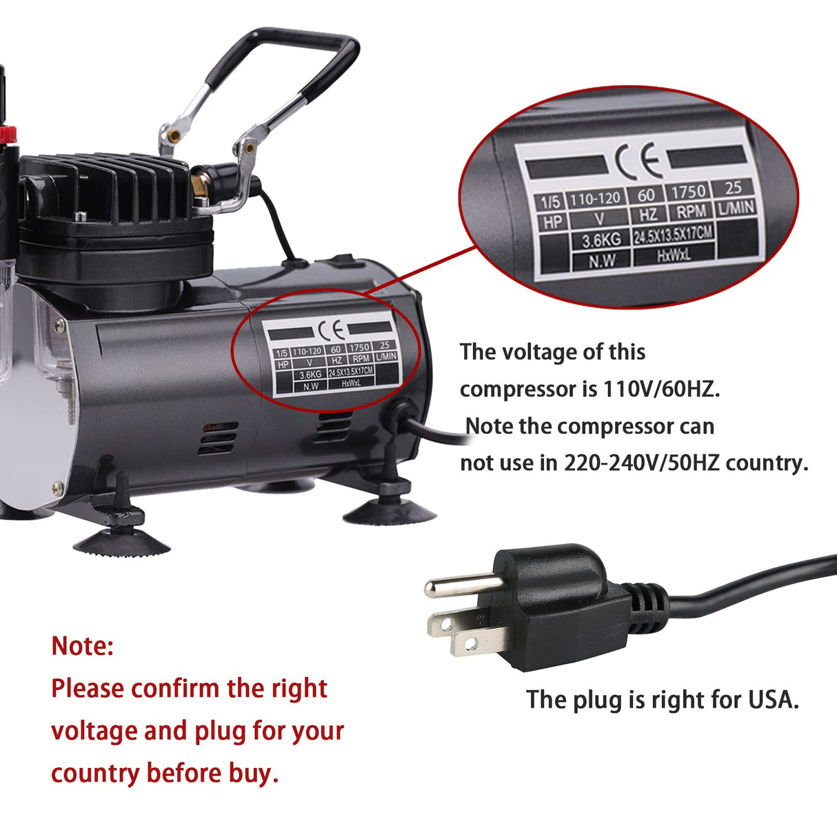 SAGUD Airbrush Kit with Compressor, Air Brush compressor set with 3 Professional Air brushes for Model Painting,Gravity Feed and Siphon Feed Airbrush Gun for Nail,Cake,Nails,Body,Hobby. SAGUD