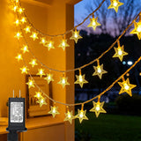 Twinkle Star 100 LED Star String Lights, 33FT Plug in Fairy String Lights Waterproof, Extendable for Indoor, Outdoor, Wedding Party, Christmas Tree, New Year, Ramadan, Garden Decoration, Warm White Twinkle Star