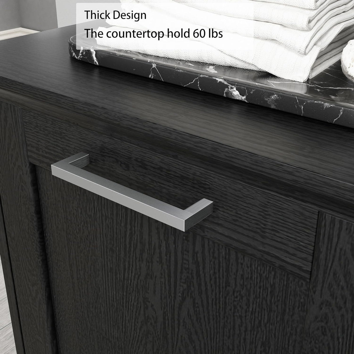 XM-ICE Tilt Out Trash Cabinet with Deodorisation, Wooden Trash Can Cabinet with Door Kitchen Hamper Cabinet for Kitchen Dog Proof, Dining Room and Laundry Room, 10-Gallon, Black XM-ICE