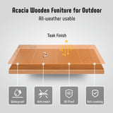 Werph Outdoor Patio Furniture Set, 4 Piece Patio Sofa Bench and 2 Single Sofa Chairs with Table & Padded Cushions, Acacia Wood Outdoor Patio Lounge Conversation Set for Deck Backyard Balcony Werph