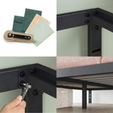 ZINUS Mia Full Metal Platform Bed Frame with Wood Slat Support - No Box Spring Required, Easy Assembly, Black Zinus