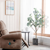Artificial Eucalyptus Tree, 4FT Tall Faux Eucalyptus Tree, Artificial Plants with Realistic Trunk and Lifelike Leaves for Home Office Decor 4FT Fake Eucalyptus Tree for Home House Office Décor CETRD