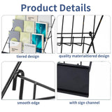 4-Tier Tabletop Book Display Rack, Magazine and CD Holder, 16.14 x 17.95 x 17.24 inches HBUYGF