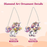 GHHKUD Hanging Diamond Painting Pendant Unicorn Ornament Kits - DIY Animal Decoration with Chain Diamond Art Hanging for Adults Kids, Double Sided Handmade Gifts for Holiday Decor GHHKUD