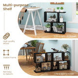 Tangkula Geometric 2-Tier Bookshelf - Stylish Open Storage Shelf for Home and Office Tangkula