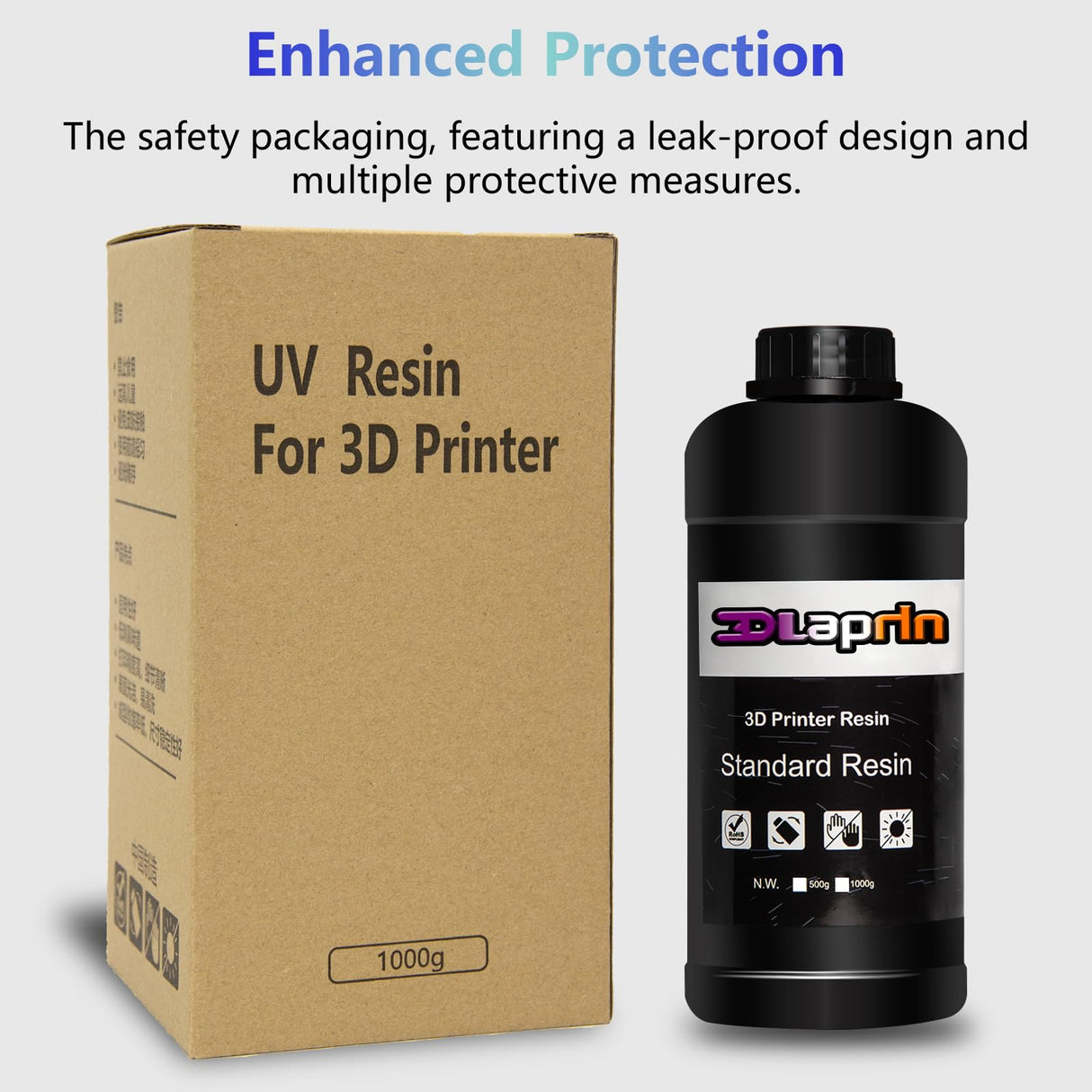 OLAPRIN 3D Printer Resin, Rigid Resin with Clear Details, Fast Curing, High Precision Resin, Low Odor, Widely Compatible with All Resin 3D Printers (Skin, 1kg) OLAPRIN
