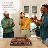 Shut The Box Game Wooden 4 Player, Classic Board Game for Kids & Adults, Educational Math Learning Toy, Table Dice Game for The Party Family or Bar - 12 Inch with 8 Dice WOOD CITY